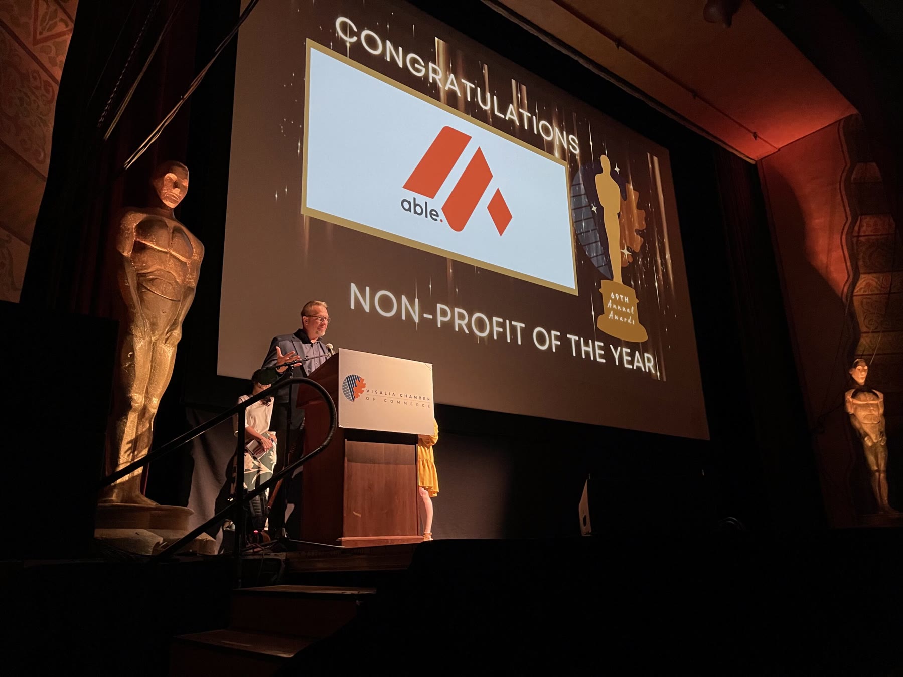 Able Inc. accepting Non-Profit of the Year at the Visalia Chamber of Commerce annual awards